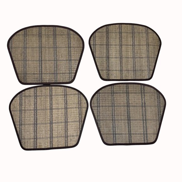 Woven Tan Bamboo Trapezoid Placemats Rustic Farmhouse Kitchen Table Mats - Picture 3 of 13